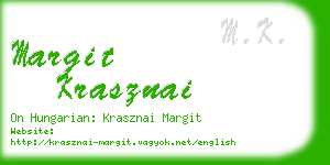 margit krasznai business card